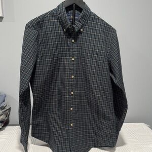 Ralph Lauren Blue Label Men's Plaid Shirt - Dark Blue and Olive